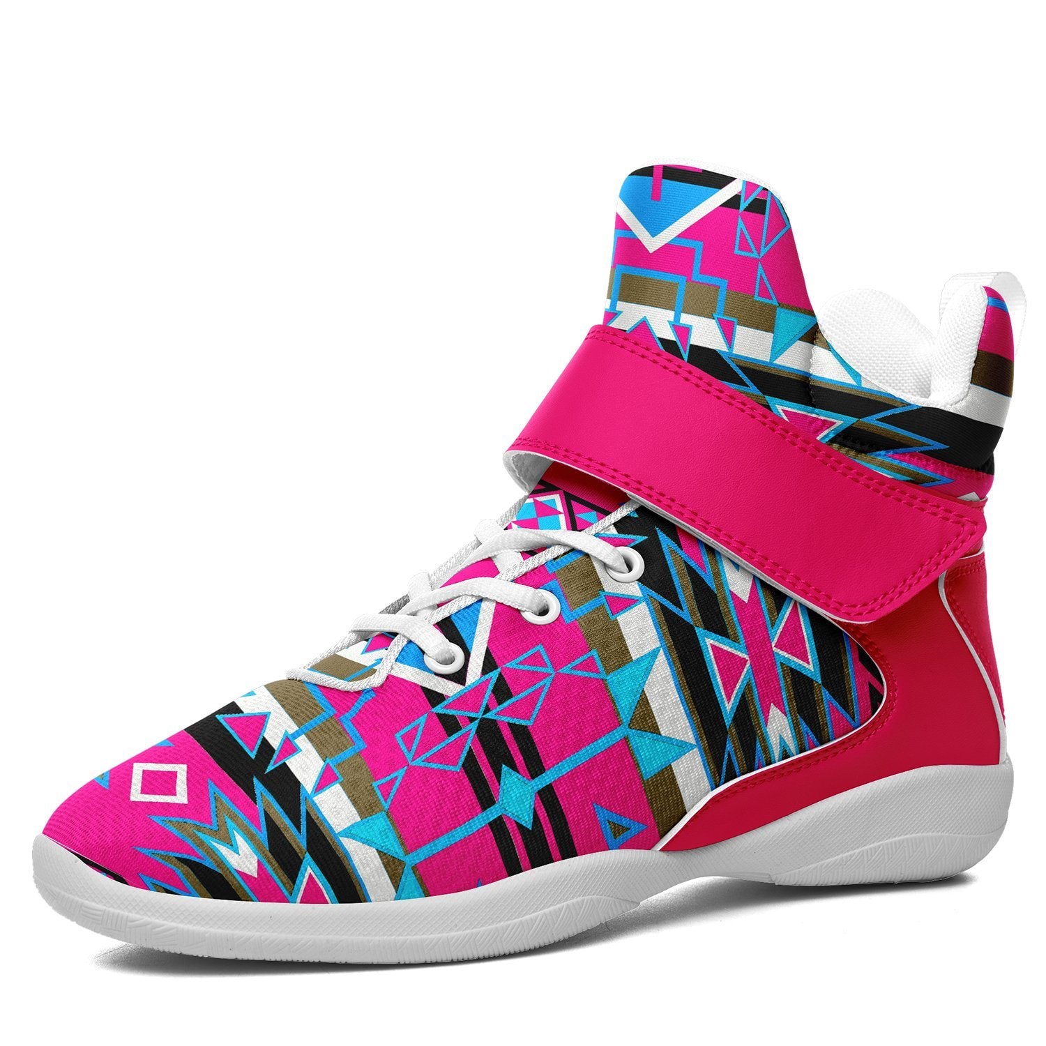 Force of Nature Sunset Storm Ipottaa Basketball / Sport High Top Shoes 49 Dzine US Women 4.5 / US Youth 3.5 / EUR 35 White Sole with Pink Strap