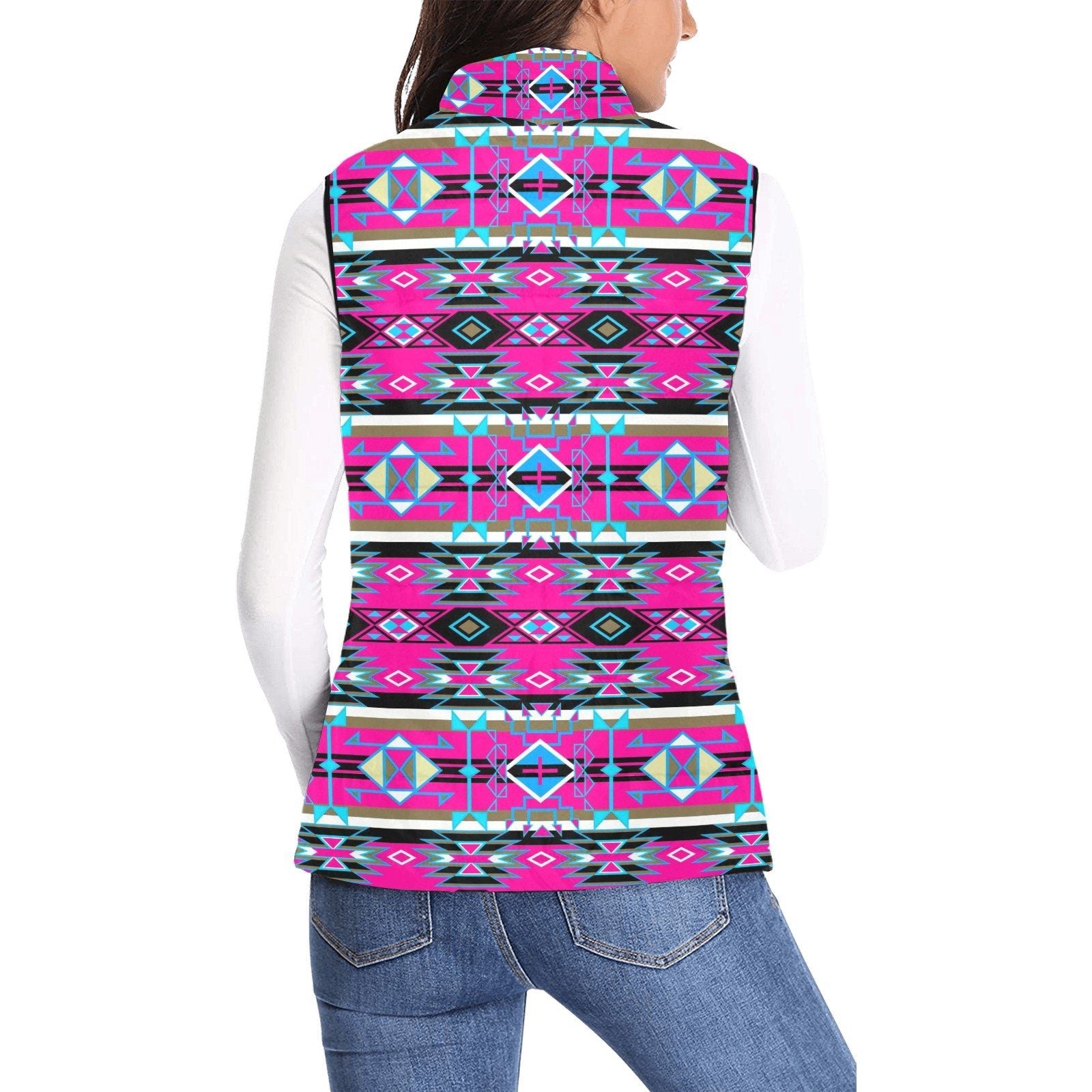 Force of Nature Sunset Storm Women's Padded Vest Jacket (Model H44) Women's Padded Vest Jacket (H44) e-joyer