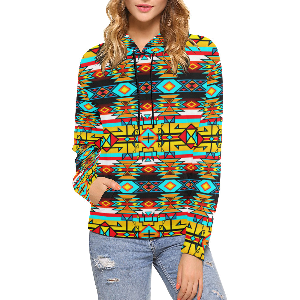 Force of Nature Twister All Over Print Hoodie for Women (USA Size) (Model H13) Hoodie e-joyer