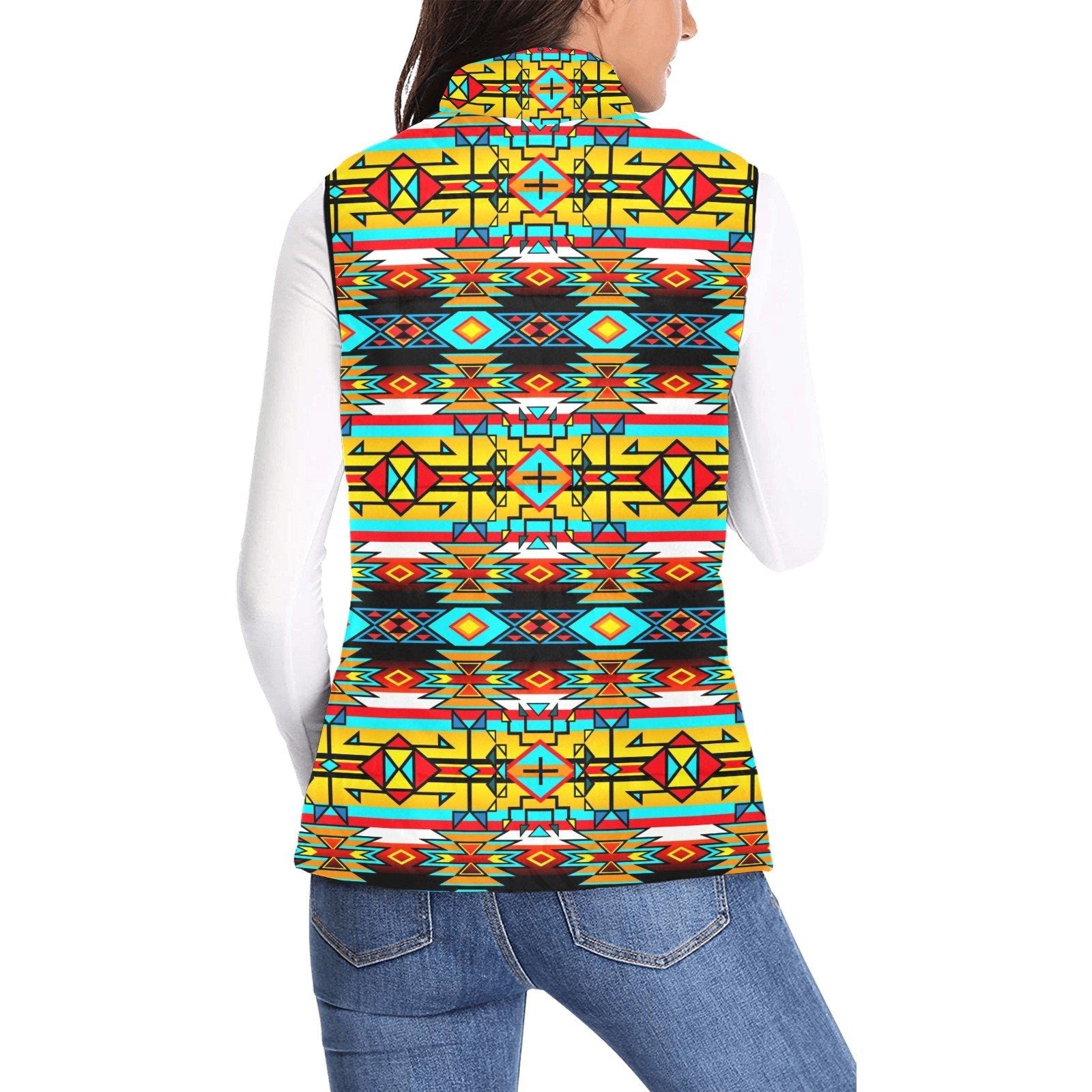 Force of Nature Twister Women's Padded Vest Jacket (Model H44) Women's Padded Vest Jacket (H44) e-joyer