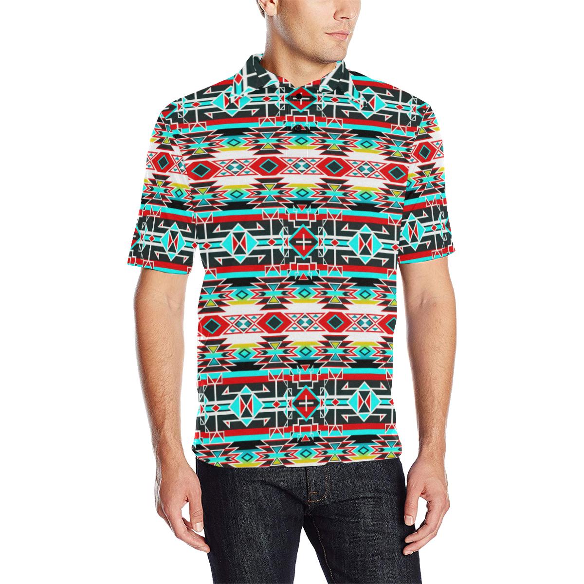 Force of Nature Windstorm Men's All Over Print Polo Shirt (Model T55) Men's Polo Shirt (Model T55) e-joyer