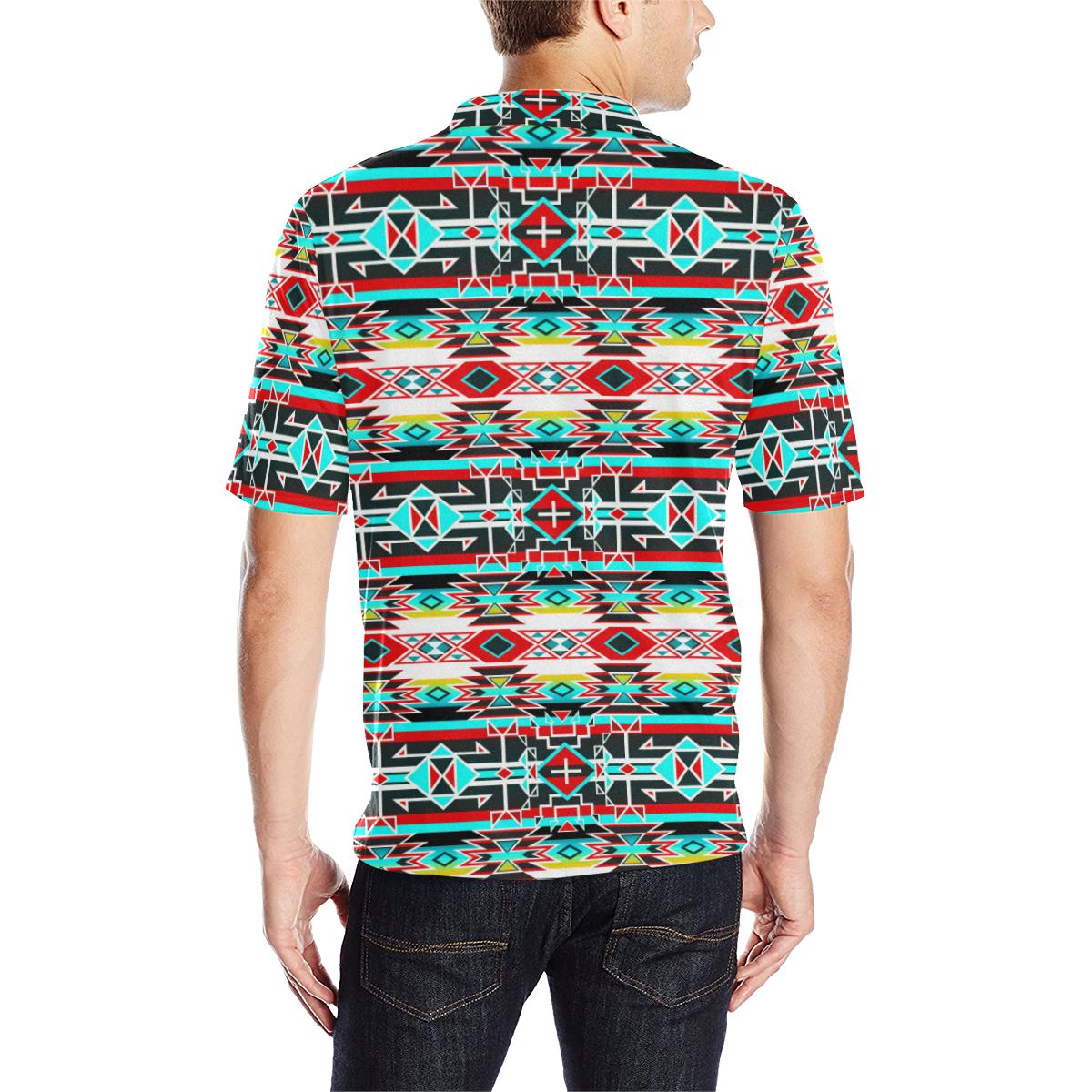 Force of Nature Windstorm Men's All Over Print Polo Shirt (Model T55) Men's Polo Shirt (Model T55) e-joyer