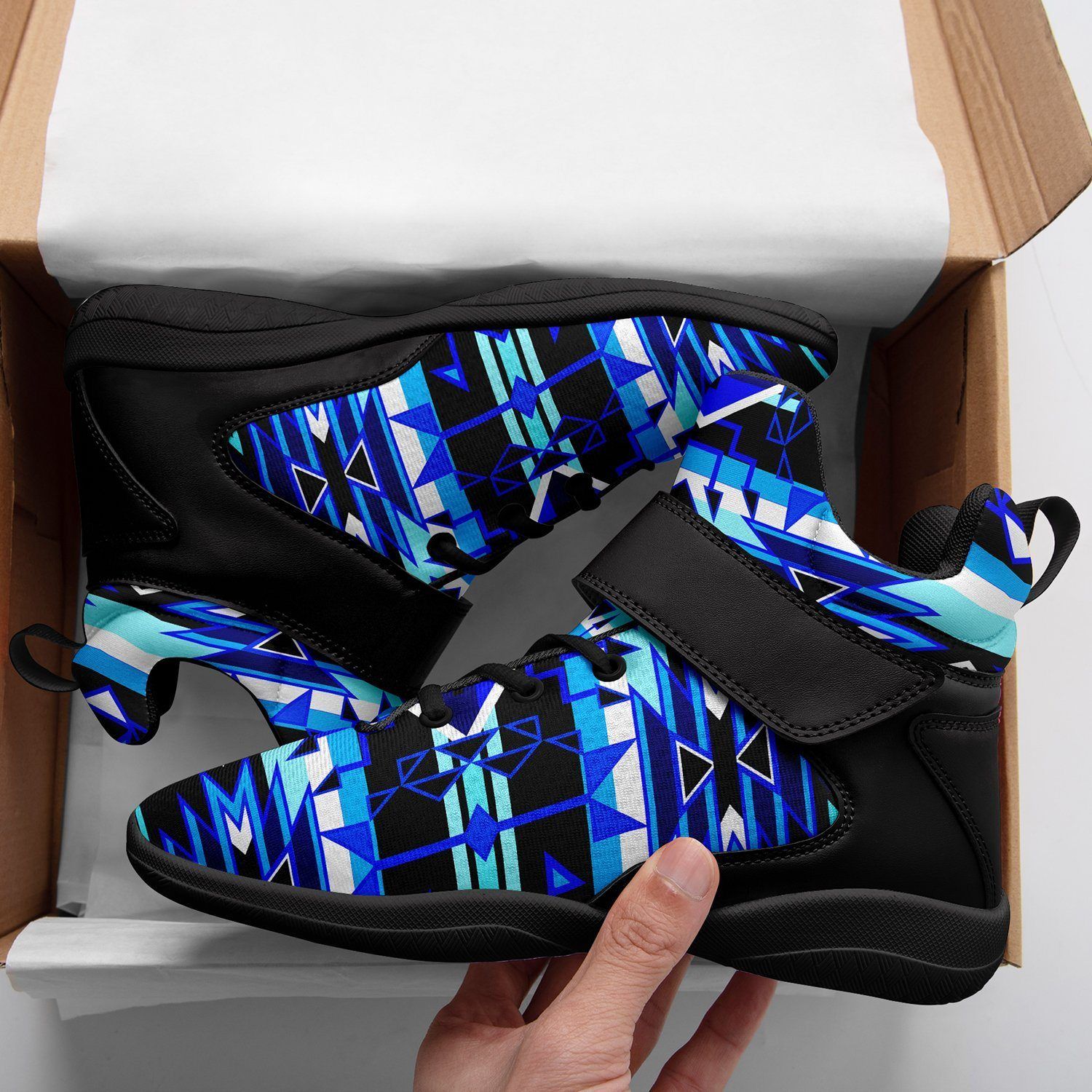 Force of Nature Winter Night Ipottaa Basketball / Sport High Top Shoes - Black Sole 49 Dzine