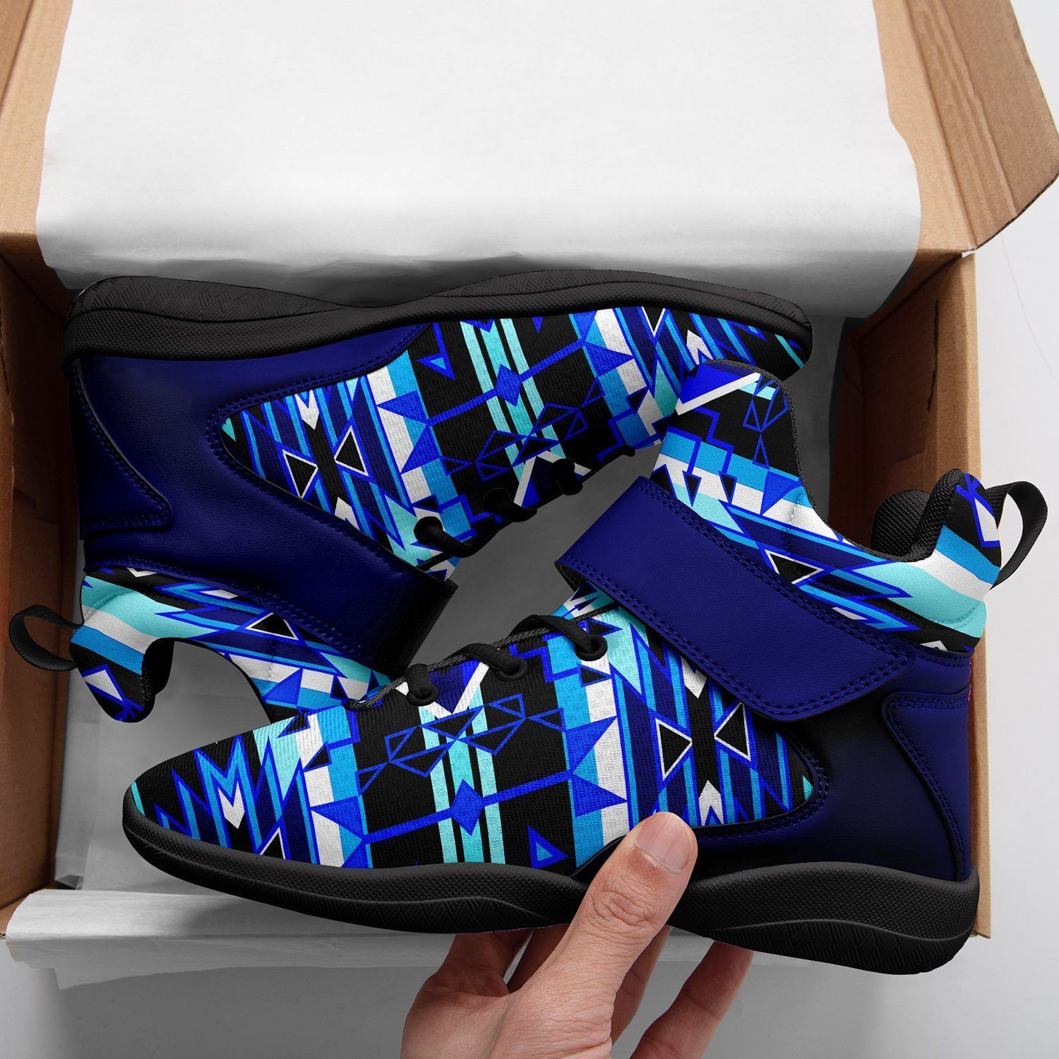 Force of Nature Winter Night Ipottaa Basketball / Sport High Top Shoes - Black Sole 49 Dzine