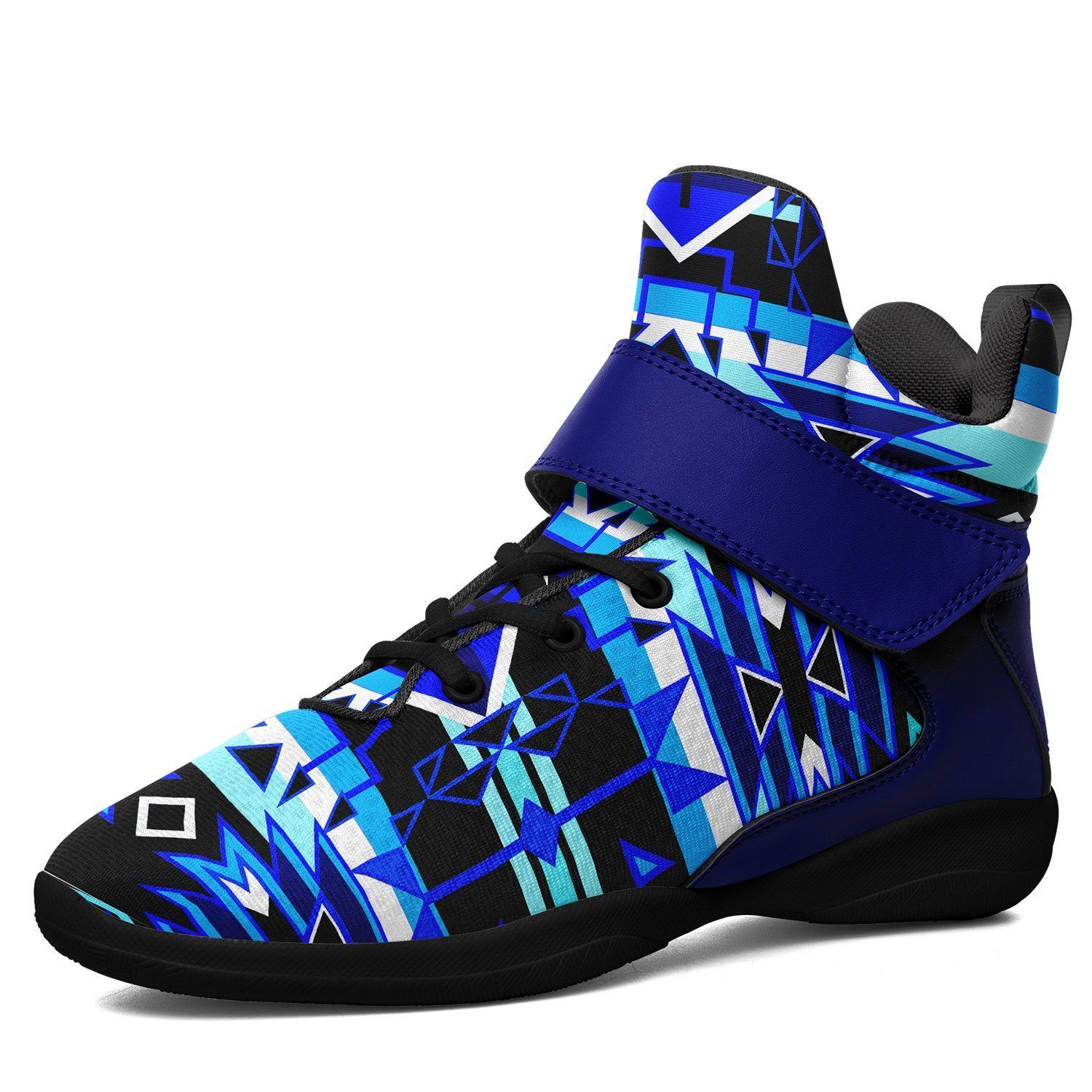 Force of Nature Winter Night Kid's Ipottaa Basketball / Sport High Top Shoes 49 Dzine US Child 12.5 / EUR 30 Black Sole with Blue Strap