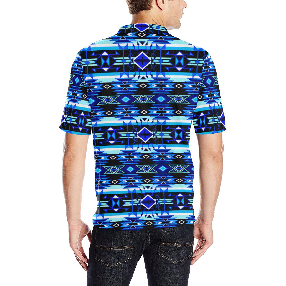 Force of Nature Winter Night Men's All Over Print Polo Shirt (Model T55) Men's Polo Shirt (Model T55) e-joyer