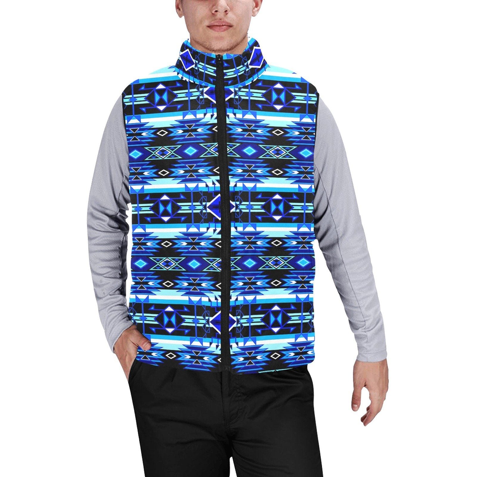 Force of Nature Winter Night Men's Padded Vest Jacket (Model H44) Men's Padded Vest Jacket (H44) e-joyer