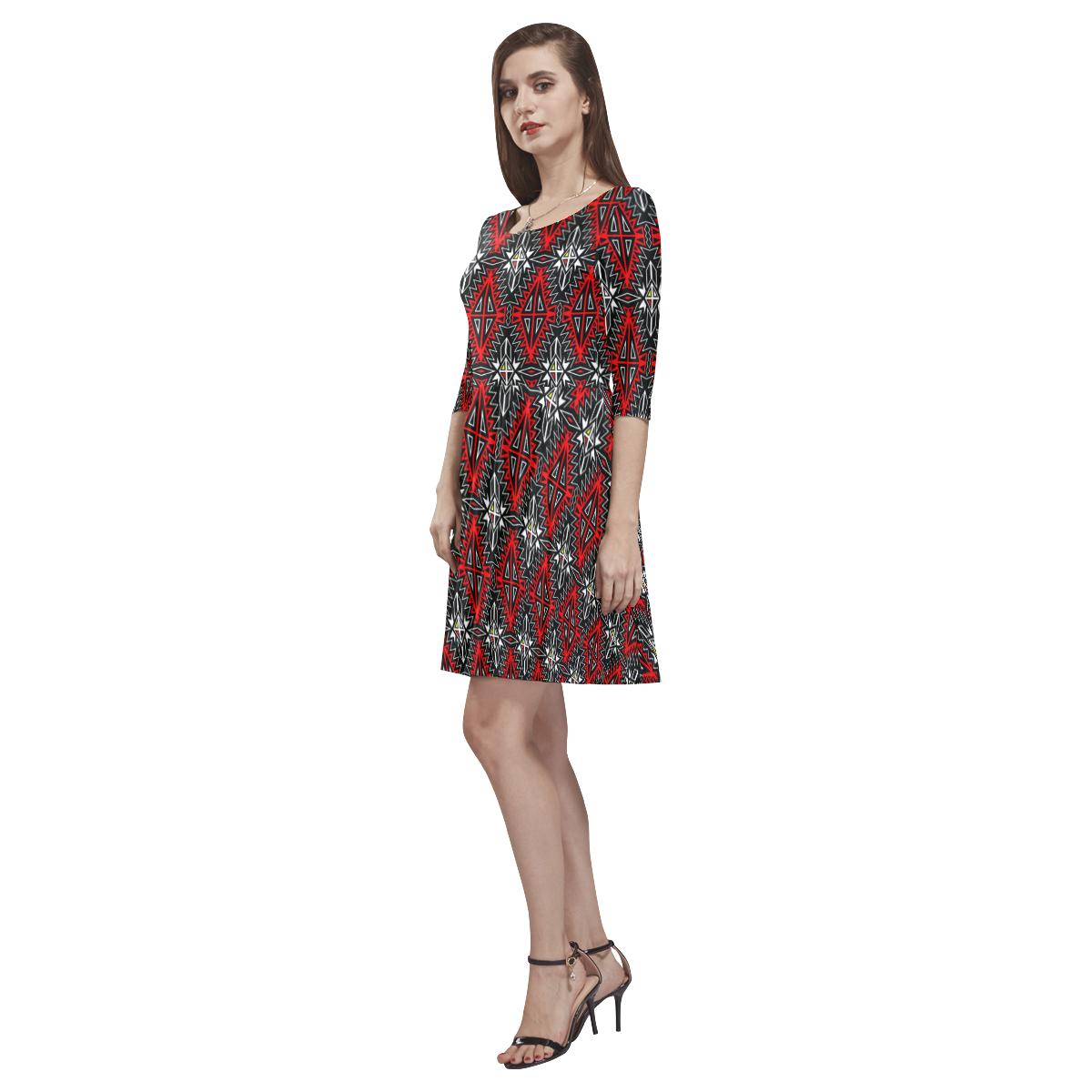 Four Directions Tethys Half-Sleeve Skater Dress(Model D20) Tethys Half-Sleeve Skater Dress (D20) e-joyer