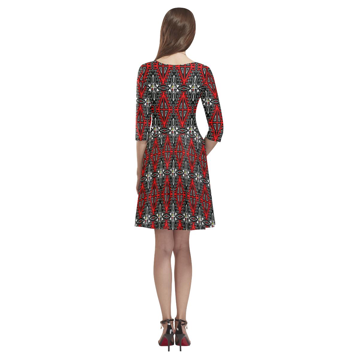 Four Directions Tethys Half-Sleeve Skater Dress(Model D20) Tethys Half-Sleeve Skater Dress (D20) e-joyer