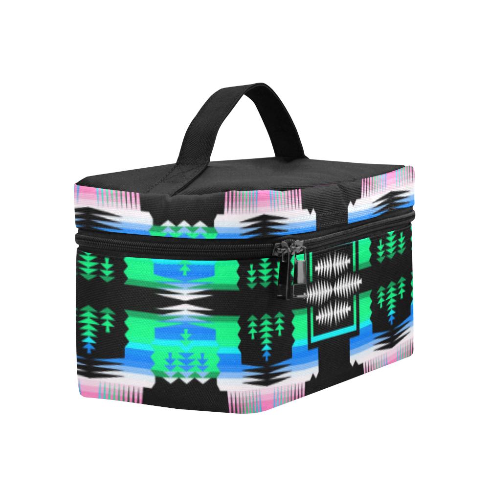 Fuschia Sky Sage Cosmetic Bag/Large (Model 1658) Cosmetic Bag e-joyer