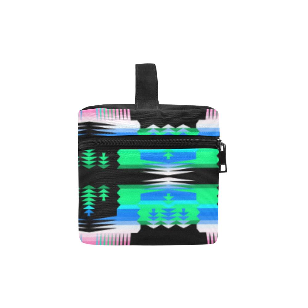 Fuschia Sky Sage Cosmetic Bag/Large (Model 1658) Cosmetic Bag e-joyer