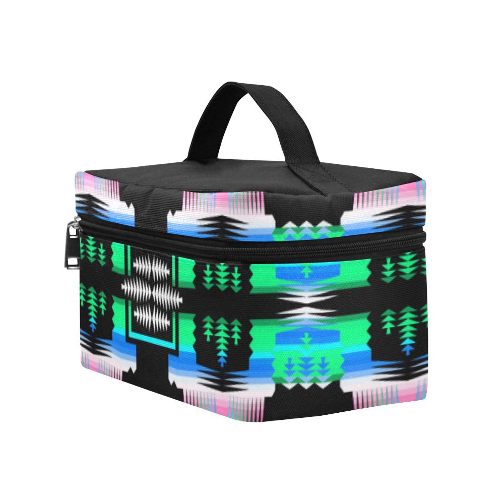 Fuschia Sky Sage Cosmetic Bag/Large (Model 1658) Cosmetic Bag e-joyer