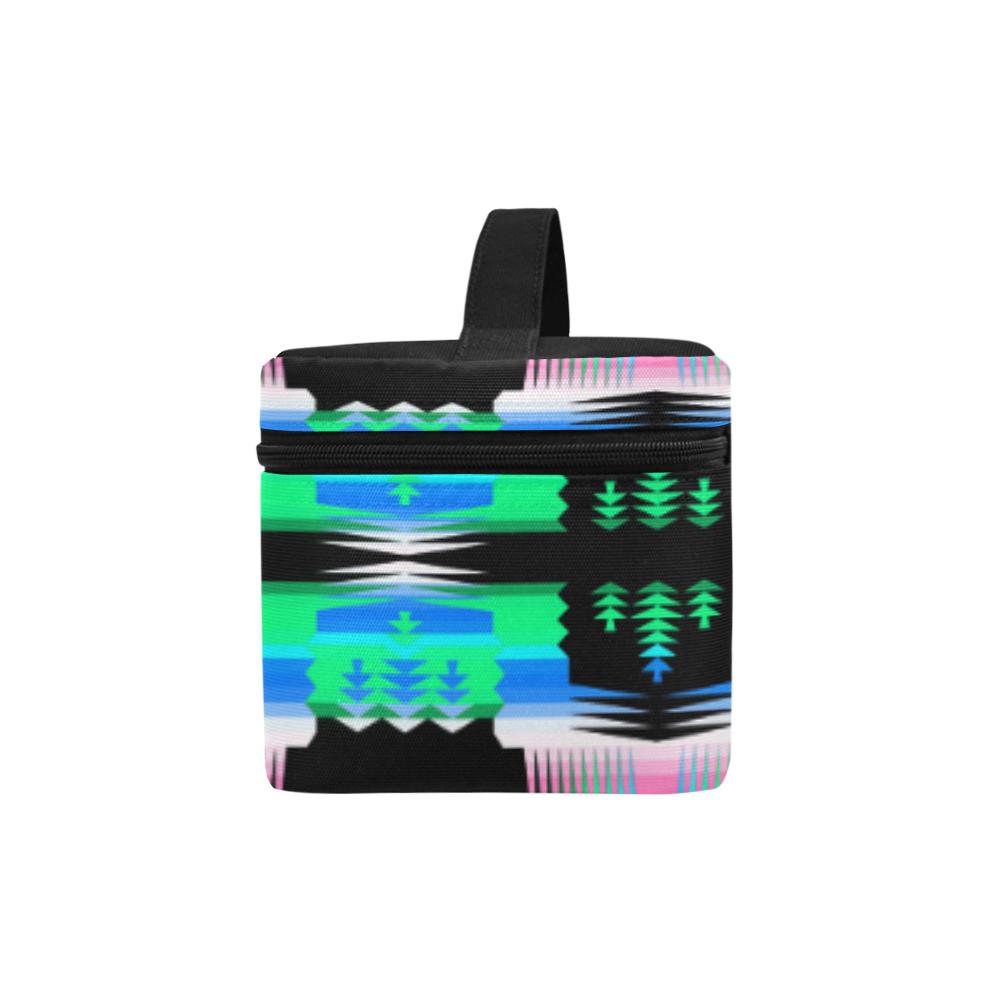 Fuschia Sky Sage Cosmetic Bag/Large (Model 1658) Cosmetic Bag e-joyer