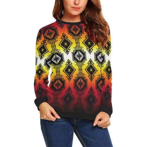 Gathering Fire All Over Print Crewneck Sweatshirt for Women (Model H18) Crewneck Sweatshirt for Women (H18) e-joyer