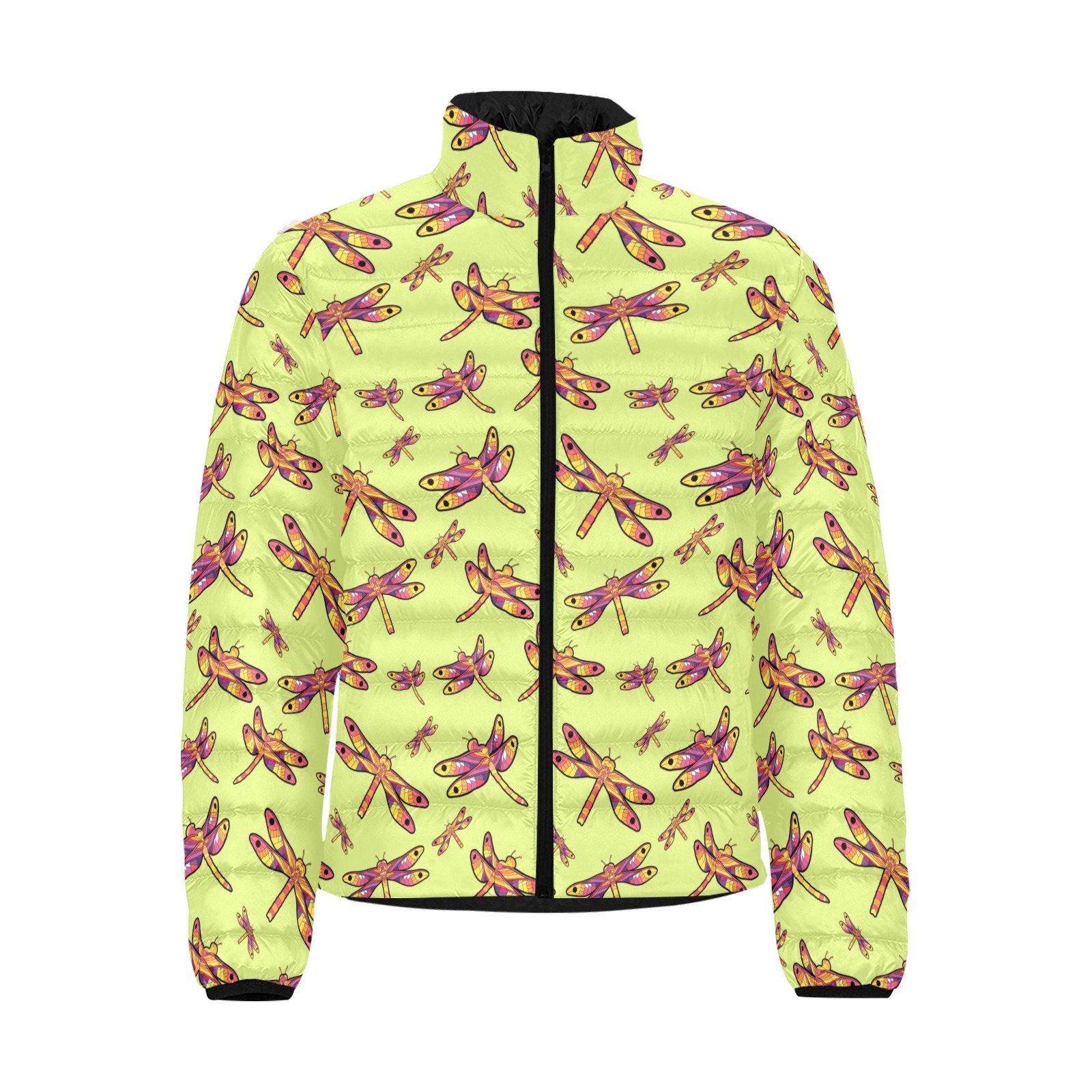 Gathering Lime Men's Stand Collar Padded Jacket (Model H41) Men's Stand Collar Padded Jacket (H41) e-joyer