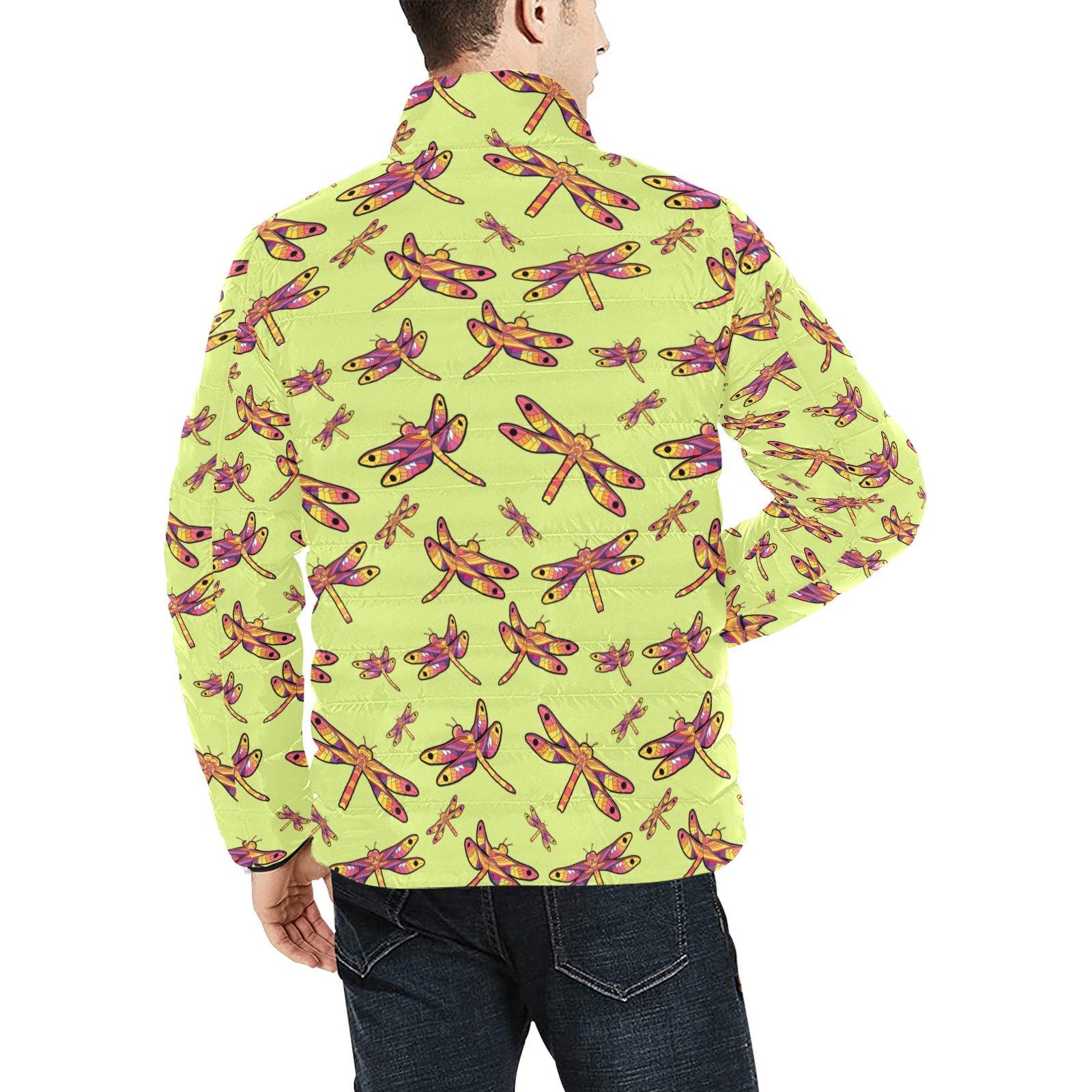 Gathering Lime Men's Stand Collar Padded Jacket (Model H41) Men's Stand Collar Padded Jacket (H41) e-joyer