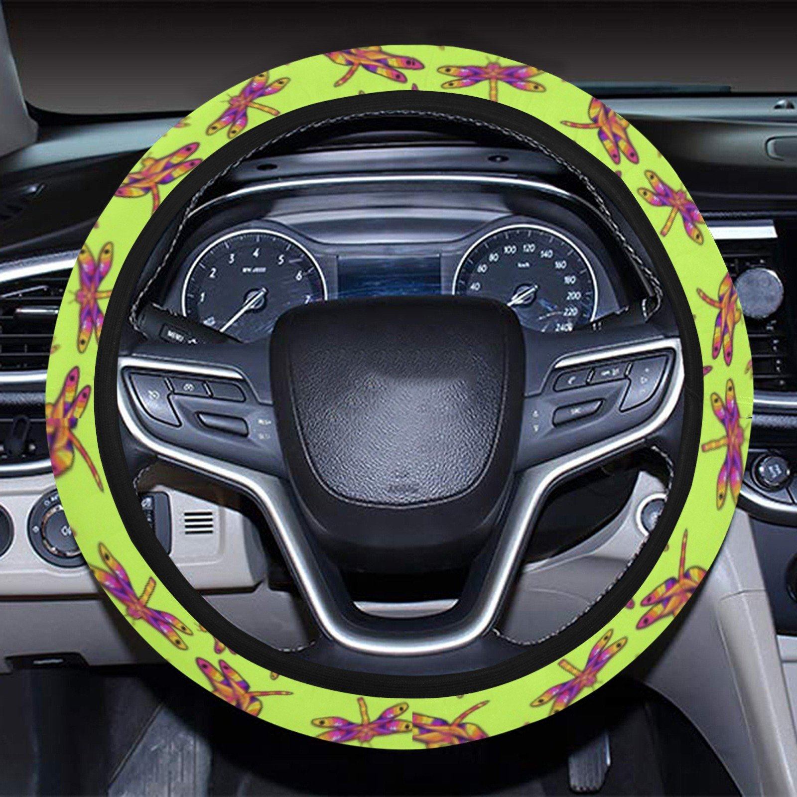 Gathering Lime Steering Wheel Cover with Elastic Edge Steering Wheel Cover with Elastic Edge e-joyer