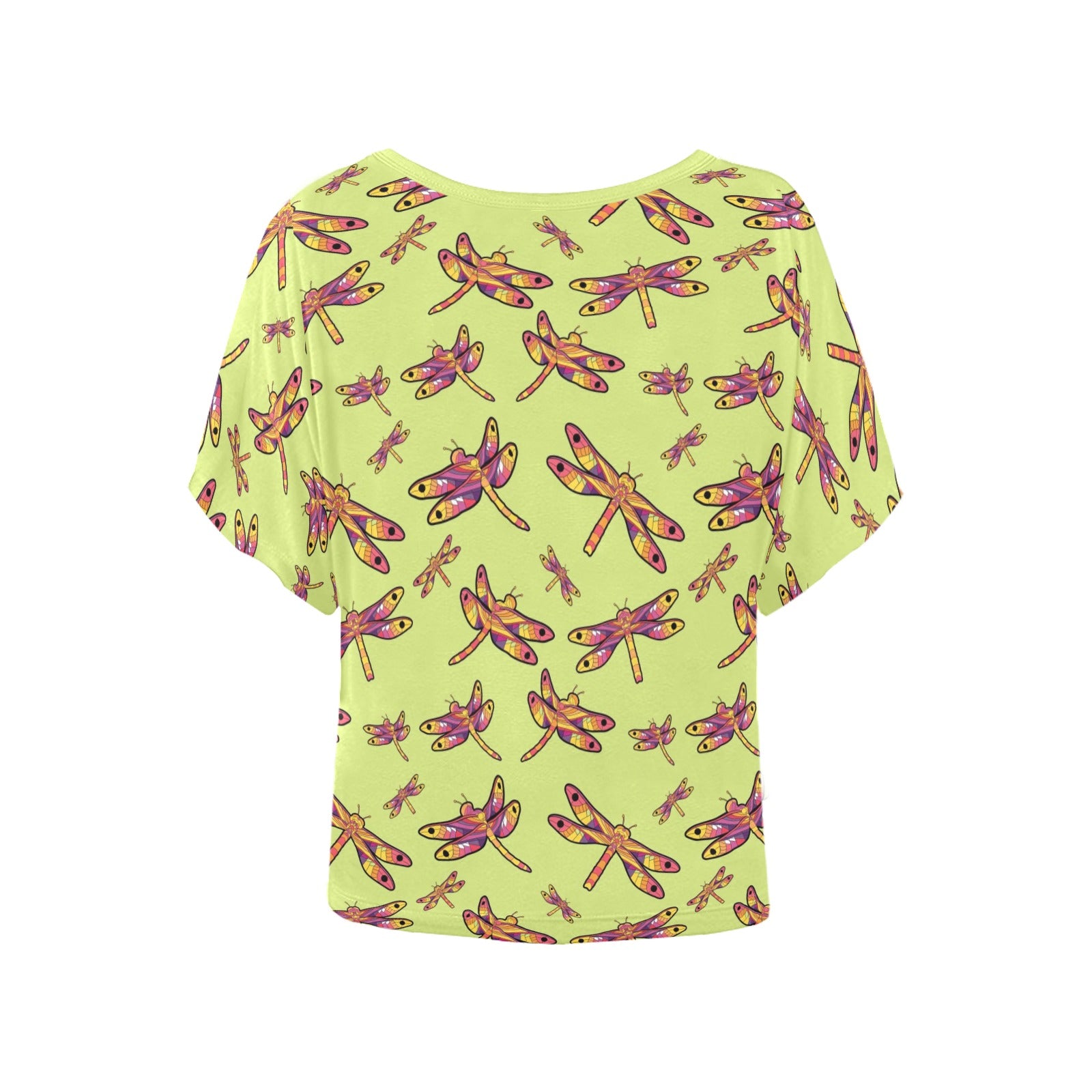 Gathering Lime Women's Batwing-Sleeved Blouse T shirt (Model T44) Women's Batwing-Sleeved Blouse T shirt (T44) e-joyer