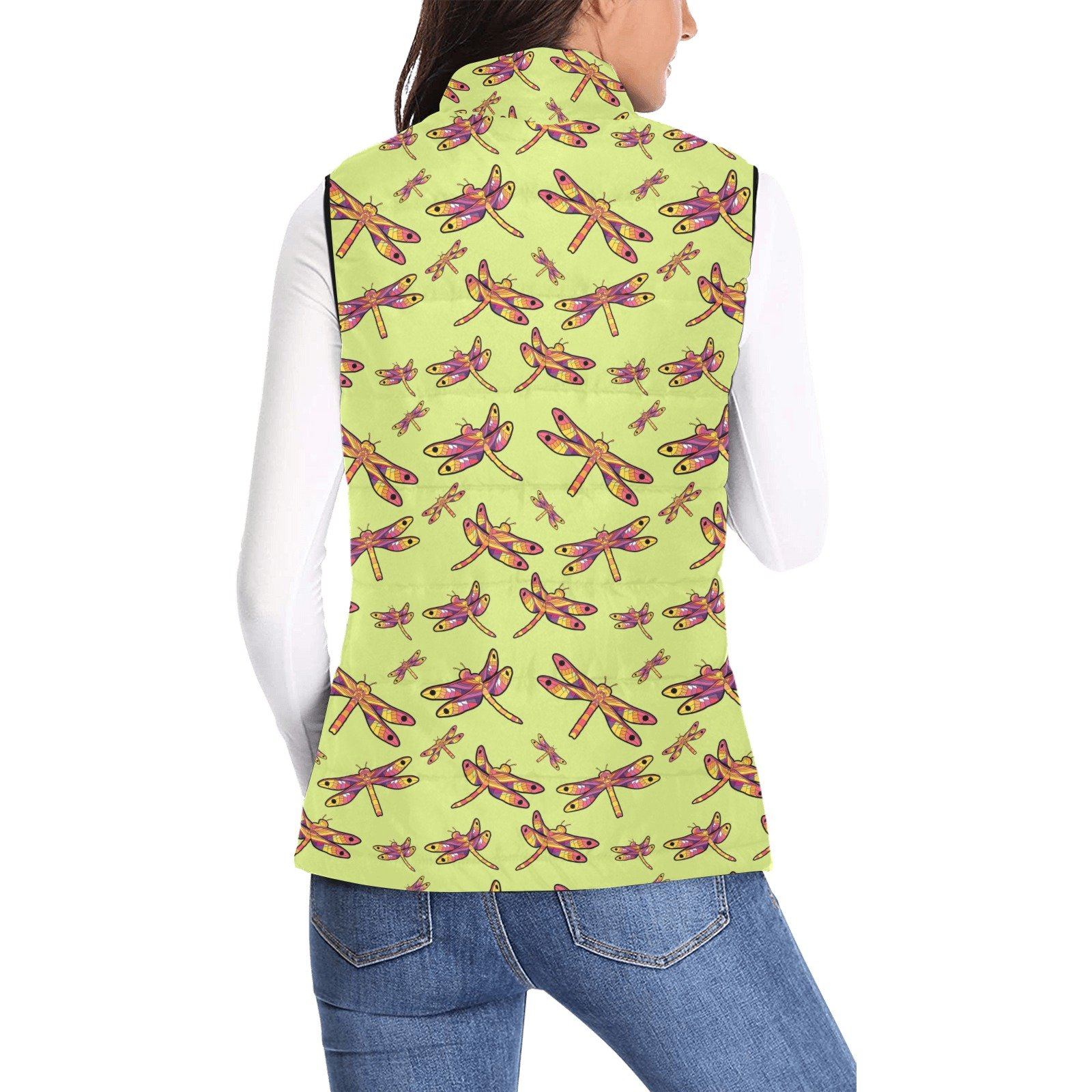 Gathering Lime Women's Padded Vest Jacket (Model H44) Women's Padded Vest Jacket (H44) e-joyer