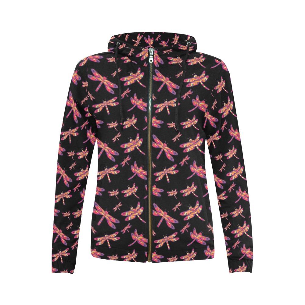 Gathering Noir All Over Print Full Zip Hoodie for Women (Model H14) All Over Print Full Zip Hoodie for Women (H14) e-joyer