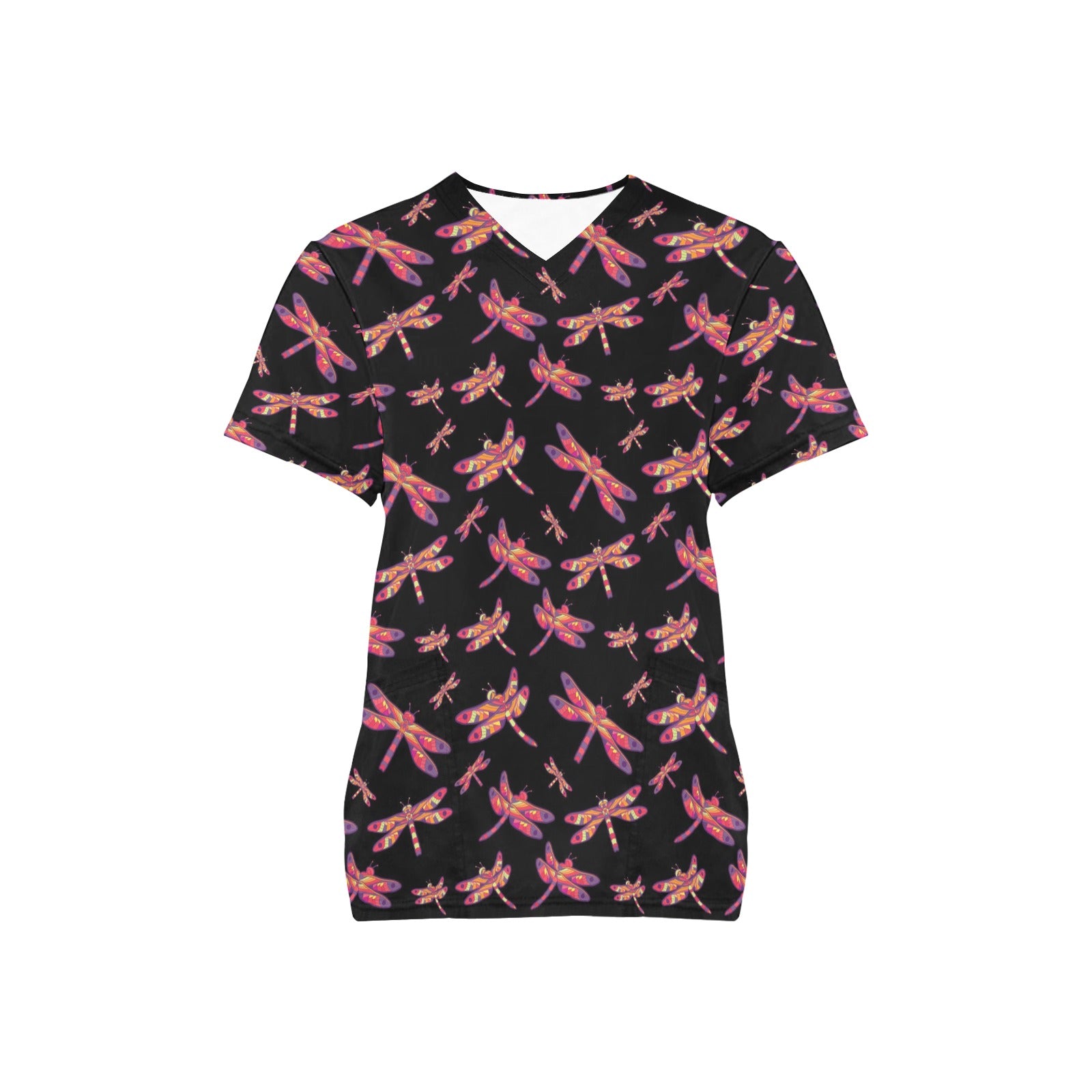 Gathering Noir All Over Print Scrub Top Scrub Top e-joyer
