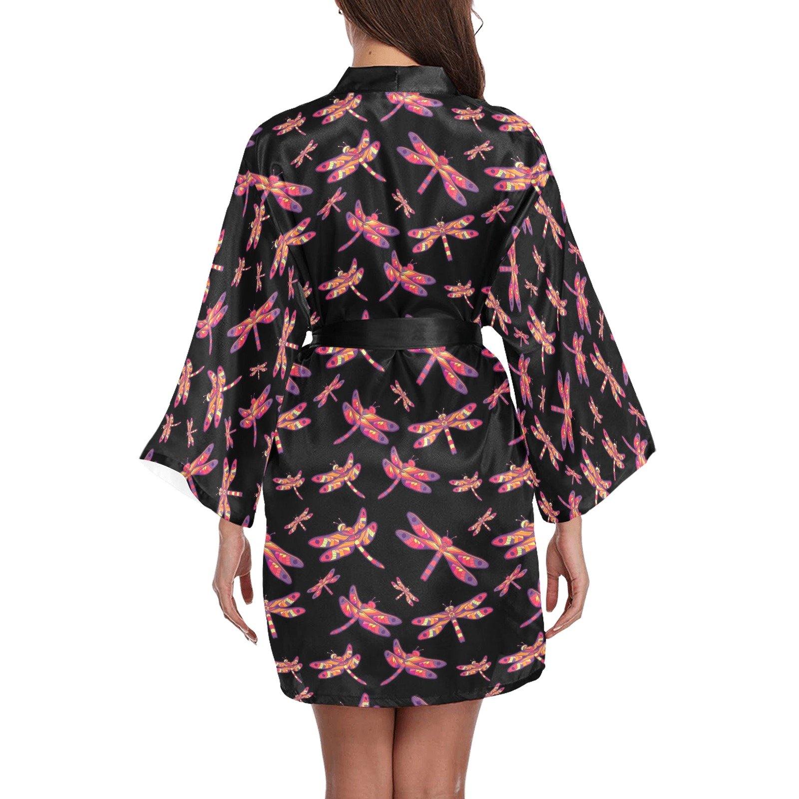 Gathering Noir Long Sleeve Kimono Robe Long Sleeve Kimono Robe e-joyer