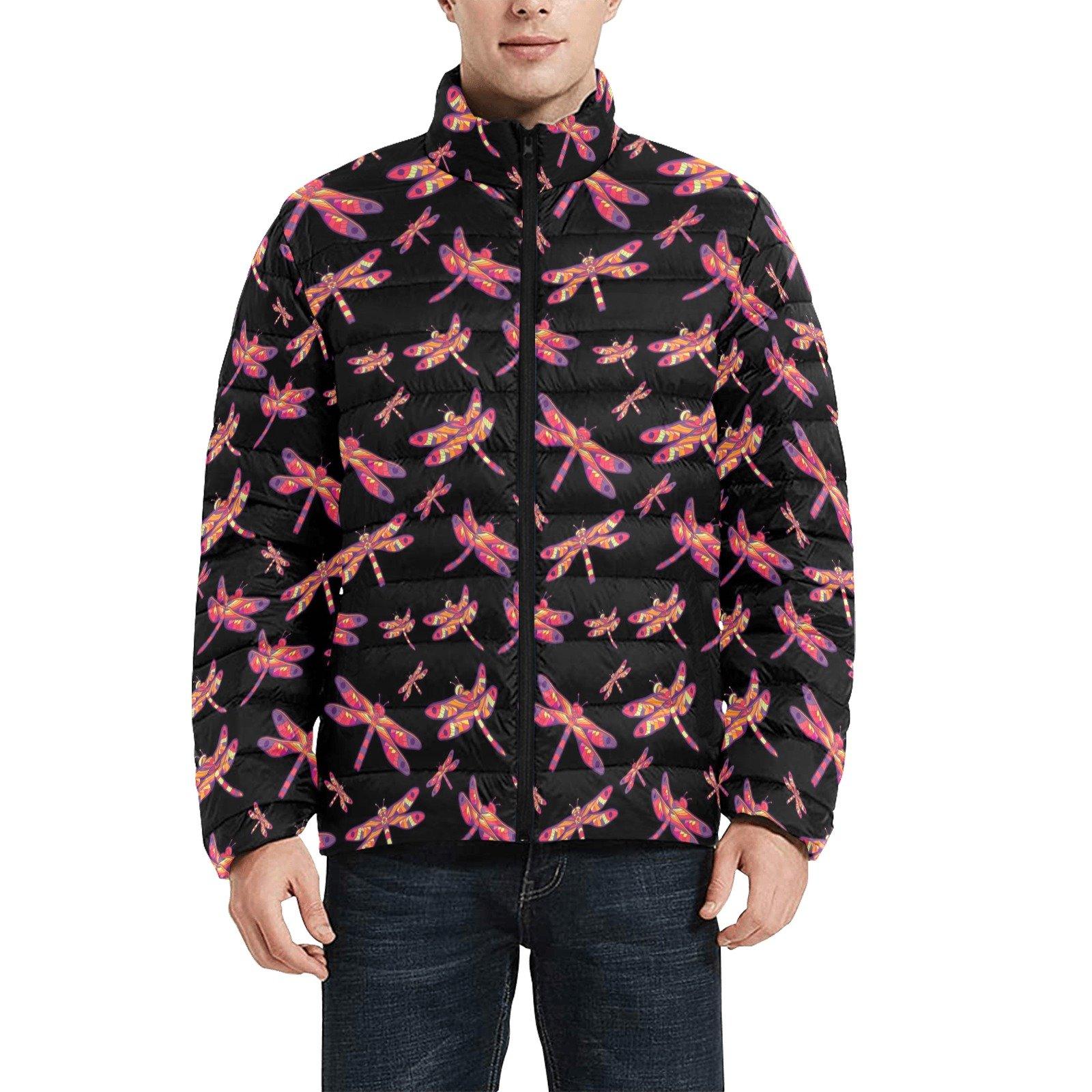 Gathering Noir Men's Stand Collar Padded Jacket (Model H41) Men's Stand Collar Padded Jacket (H41) e-joyer