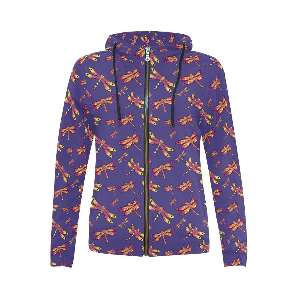 Gathering Purple All Over Print Full Zip Hoodie for Women (Model H14) All Over Print Full Zip Hoodie for Women (H14) e-joyer