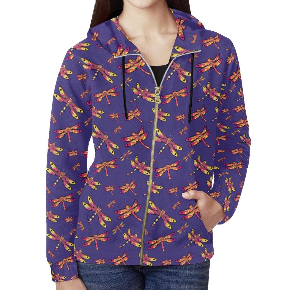 Gathering Purple All Over Print Full Zip Hoodie for Women (Model H14) All Over Print Full Zip Hoodie for Women (H14) e-joyer