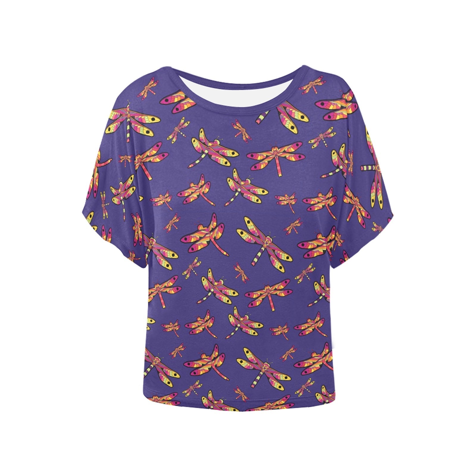 Gathering Purple Women's Batwing-Sleeved Blouse T shirt (Model T44) Women's Batwing-Sleeved Blouse T shirt (T44) e-joyer