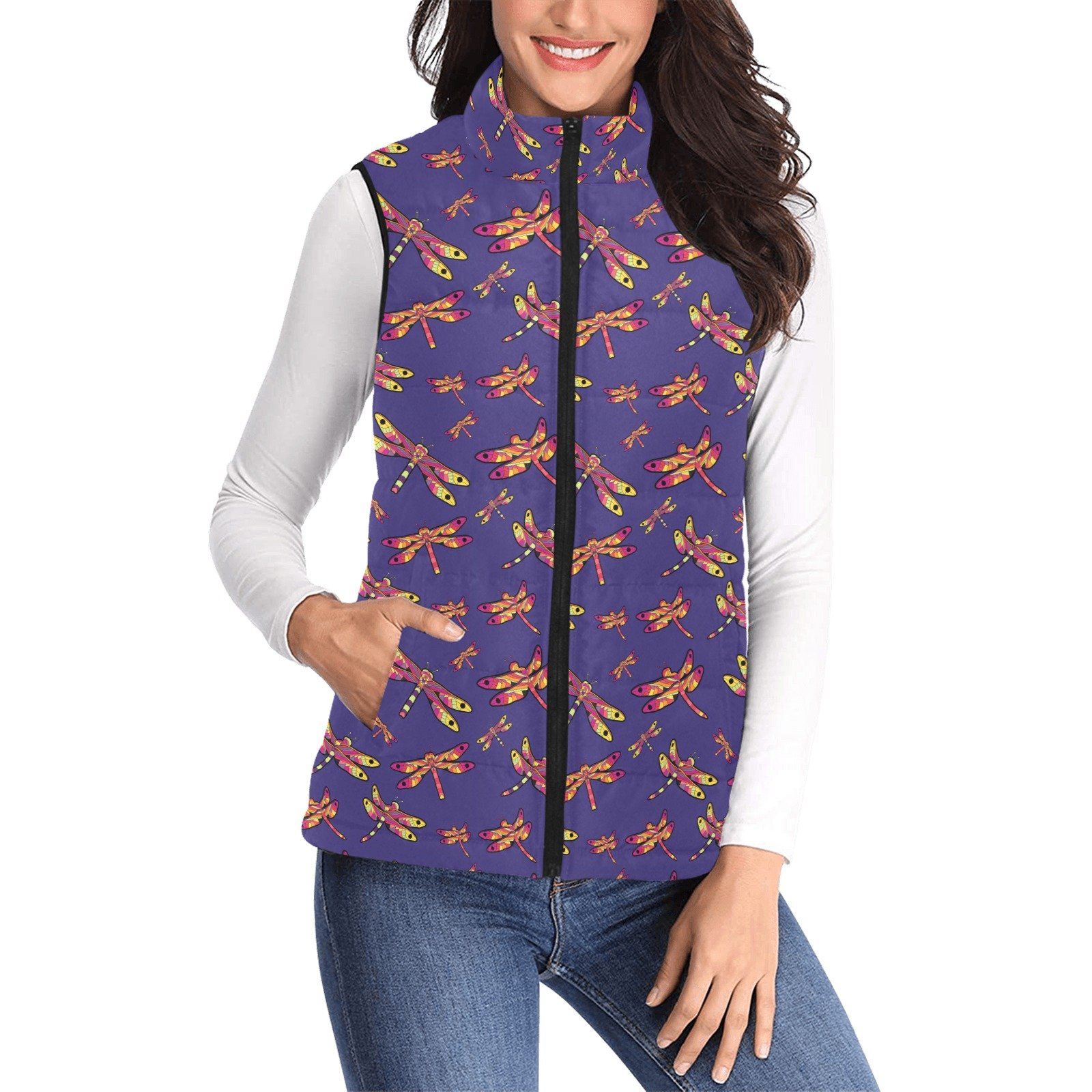 Gathering Purple Women's Padded Vest Jacket (Model H44) Women's Padded Vest Jacket (H44) e-joyer