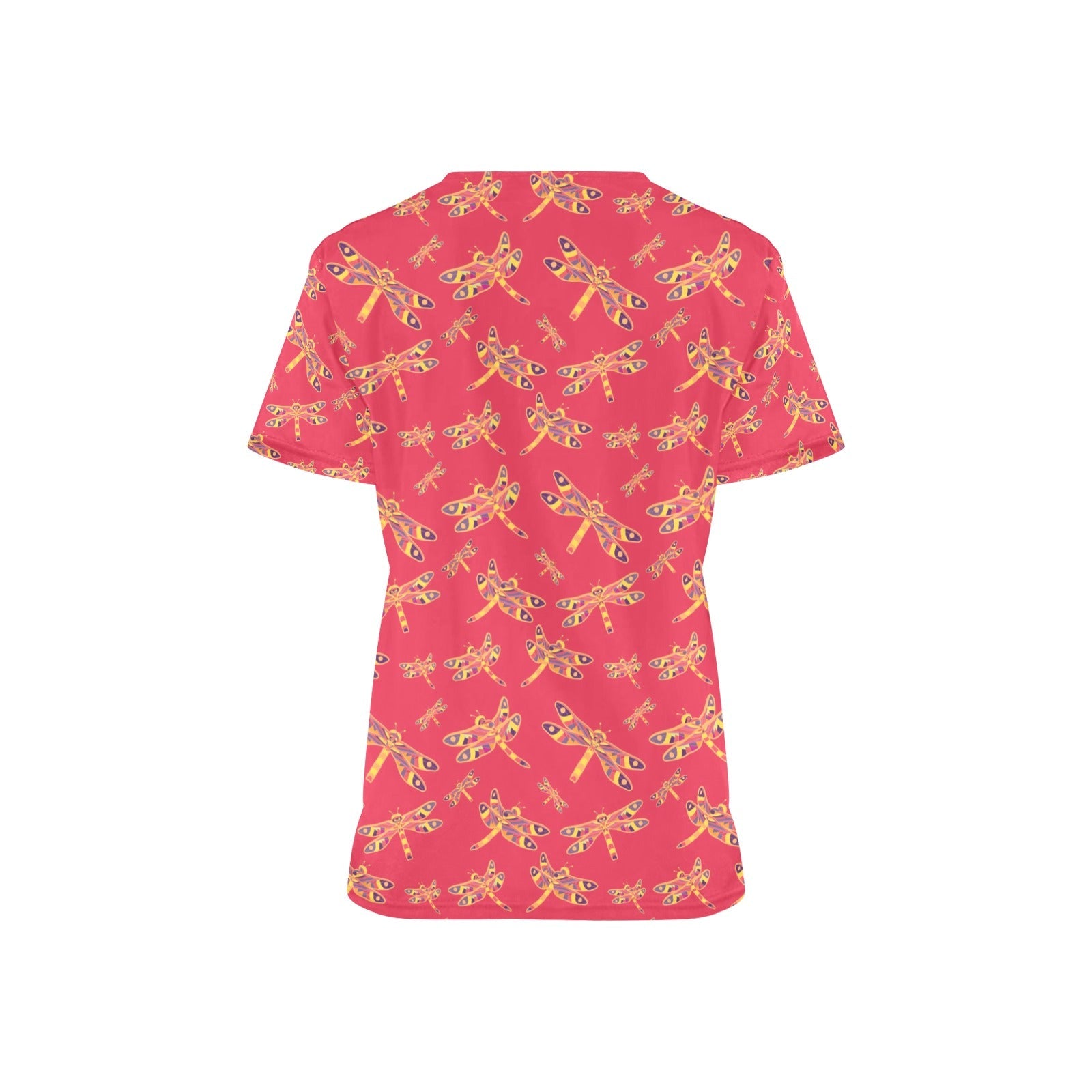Gathering Rouge All Over Print Scrub Top Scrub Top e-joyer