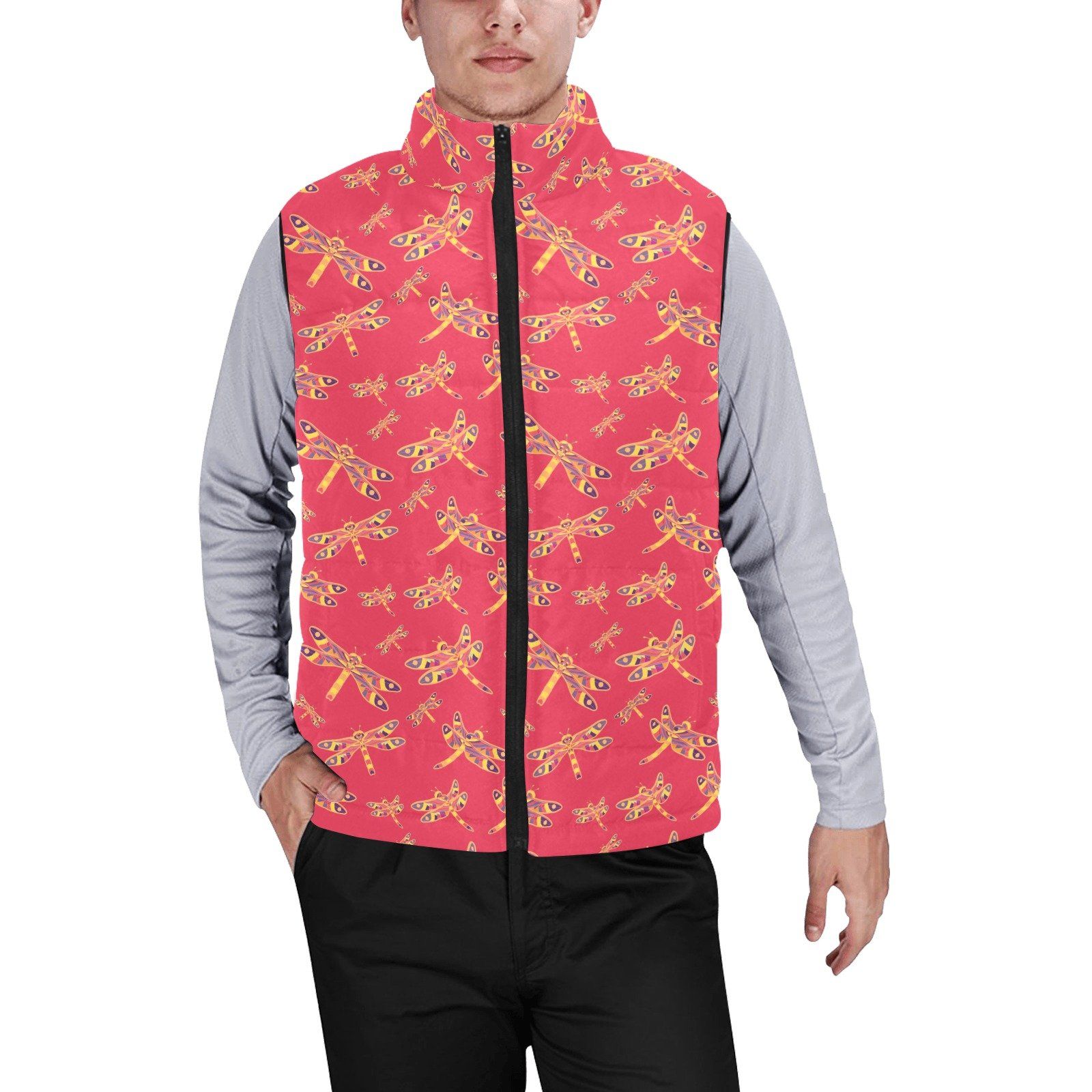 Gathering Rouge Men's Padded Vest Jacket (Model H44) Men's Padded Vest Jacket (H44) e-joyer