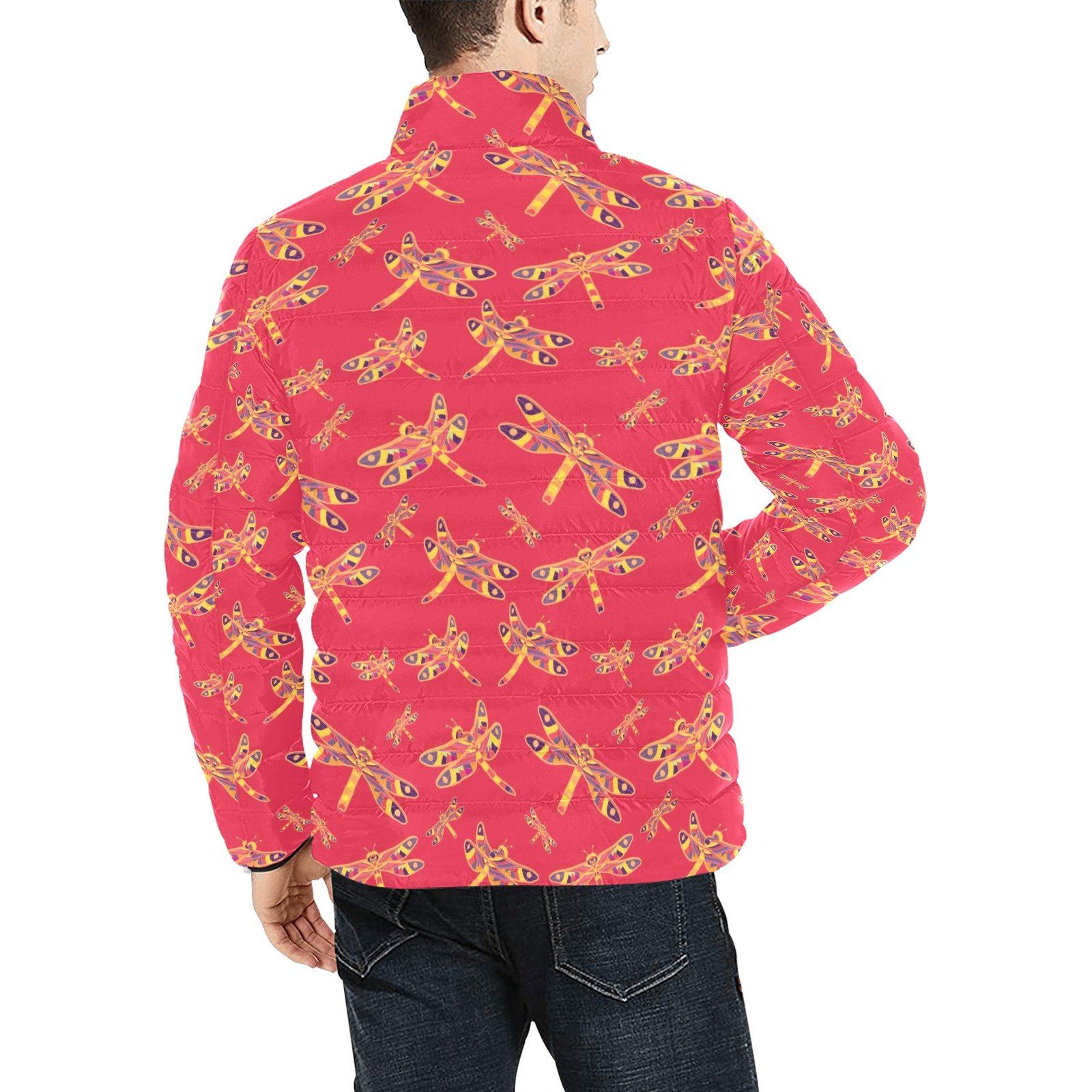 Gathering Rouge Men's Stand Collar Padded Jacket (Model H41) Men's Stand Collar Padded Jacket (H41) e-joyer