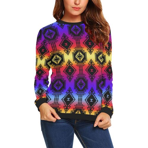 Gathering Sunset All Over Print Crewneck Sweatshirt for Women (Model H18) Crewneck Sweatshirt for Women (H18) e-joyer