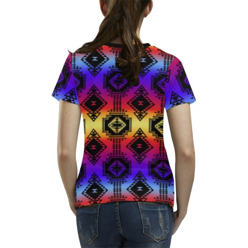 Gathering Sunset All Over Print T-shirt for Women/Large Size (USA Size) (Model T40) All Over Print T-Shirt for Women/Large (T40) e-joyer