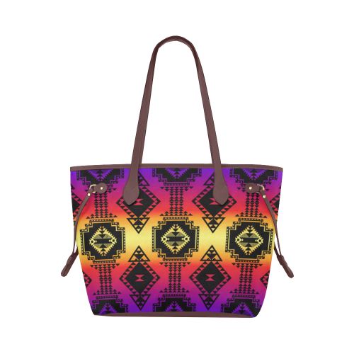 Gathering Sunset Clover Canvas Tote Bag (Model 1661) Clover Canvas Tote Bag (1661) e-joyer