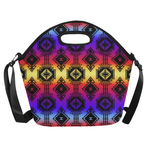 Gathering Sunset Neoprene Lunch Bag/Large (Model 1669) Neoprene Lunch Bag/Large (1669) e-joyer