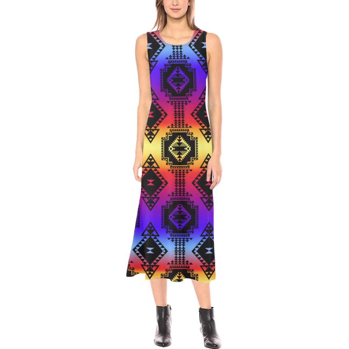 Gathering Sunset Phaedra Sleeveless Open Fork Long Dress (Model D08) Phaedra Sleeveless Open Fork Long Dress (D08) e-joyer