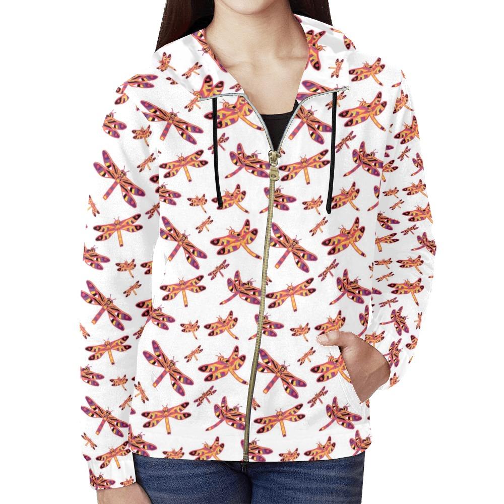 Gathering White All Over Print Full Zip Hoodie for Women (Model H14) All Over Print Full Zip Hoodie for Women (H14) e-joyer