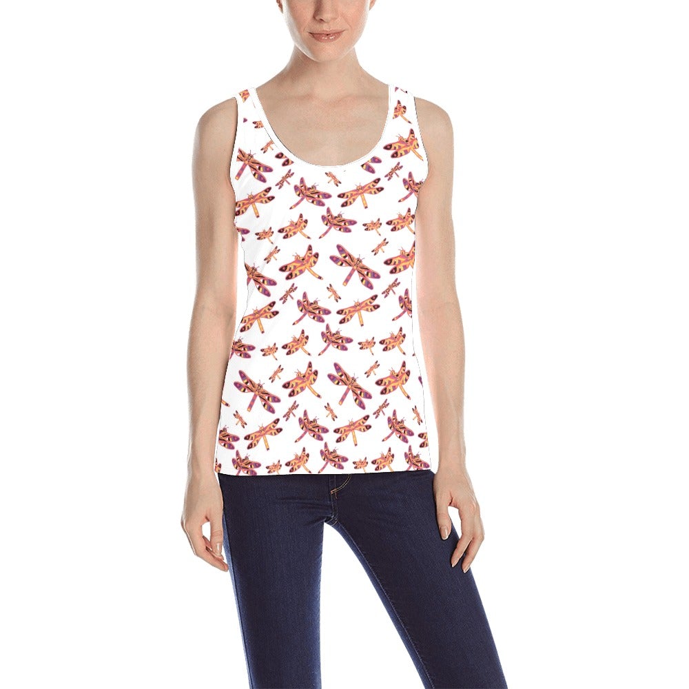 Gathering White All Over Print Tank Top for Women (Model T43) All Over Print Tank Top for Women (T43) e-joyer