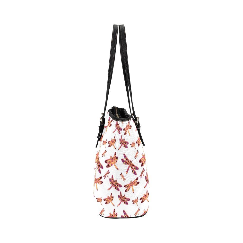 Gathering White Leather Tote Bag/Large (Model 1640) Leather Tote Bag (1640) e-joyer