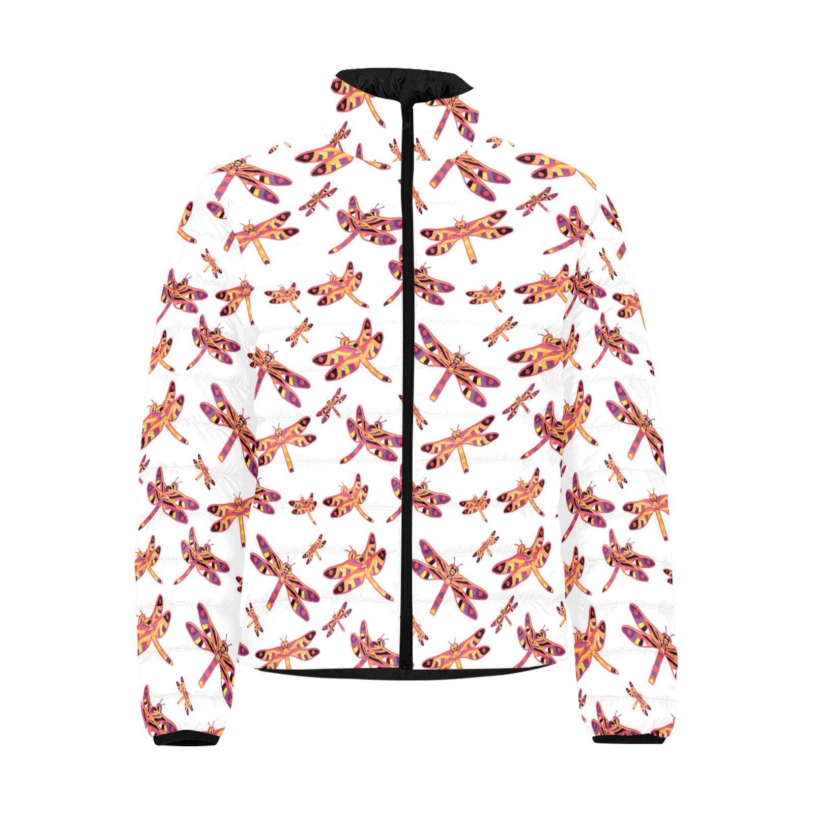 Gathering White Men's Stand Collar Padded Jacket (Model H41) Men's Stand Collar Padded Jacket (H41) e-joyer