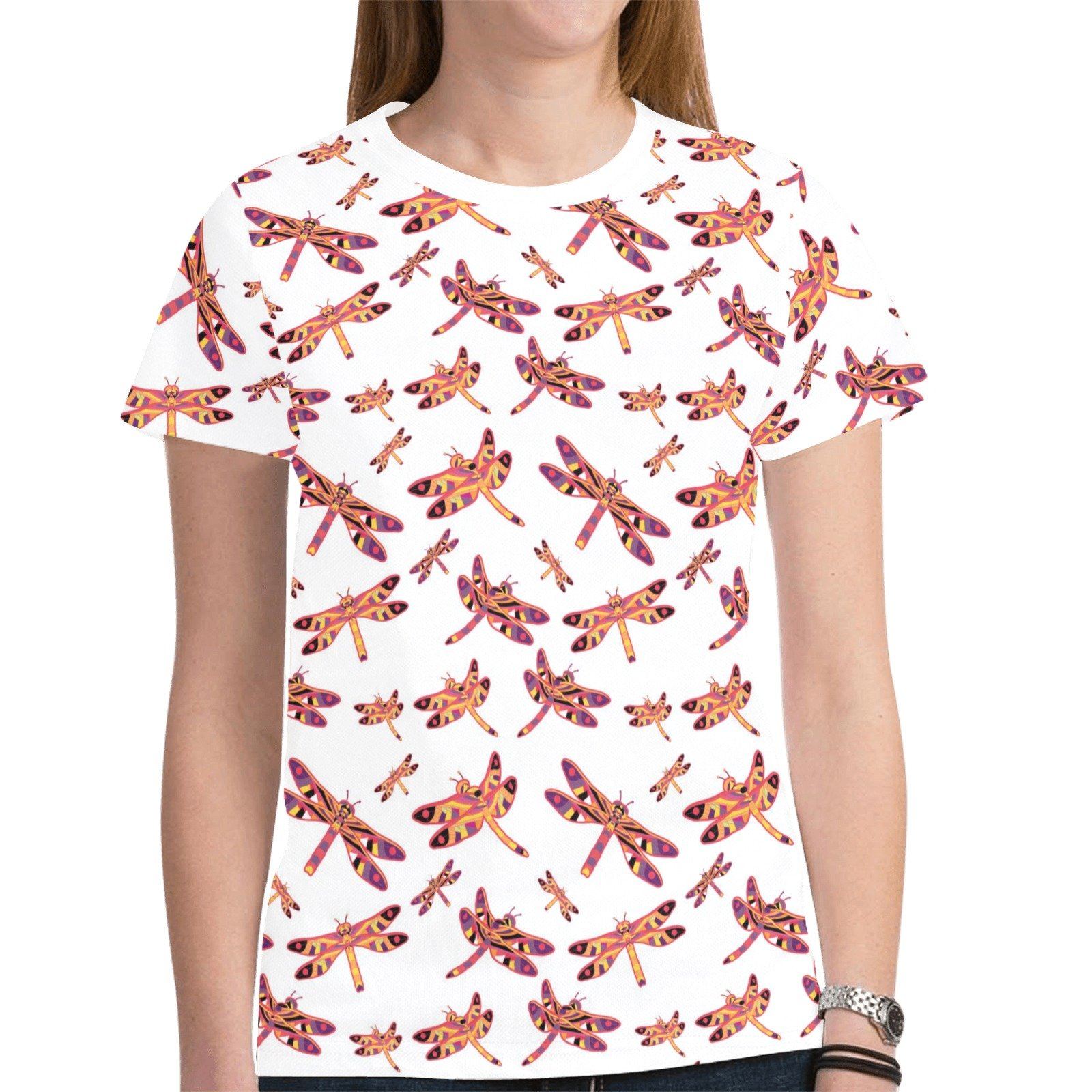 Gathering White New All Over Print T-shirt for Women (Model T45) tshirt e-joyer