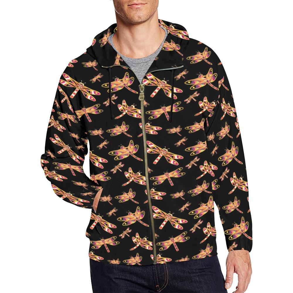 Gathering Yellow Black All Over Print Full Zip Hoodie for Men (Model H14) All Over Print Full Zip Hoodie for Men (H14) e-joyer