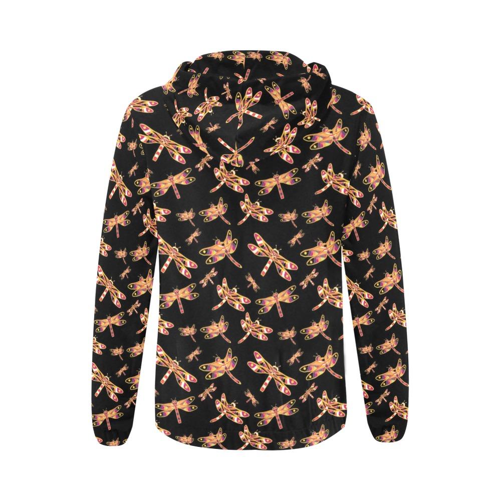 Gathering Yellow Black All Over Print Full Zip Hoodie for Women (Model H14) All Over Print Full Zip Hoodie for Women (H14) e-joyer