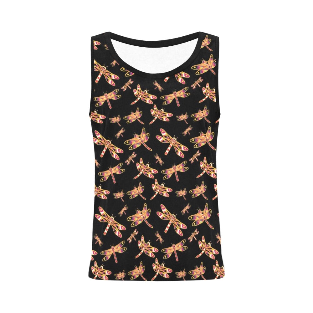 Gathering Yellow Black All Over Print Tank Top for Women (Model T43) All Over Print Tank Top for Women (T43) e-joyer