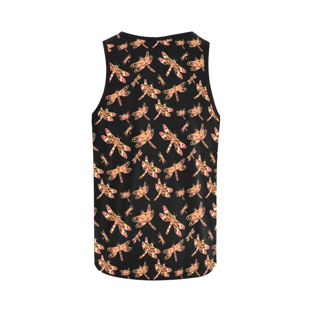 Gathering Yellow Black All Over Print Tank Top for Women (Model T43) All Over Print Tank Top for Women (T43) e-joyer