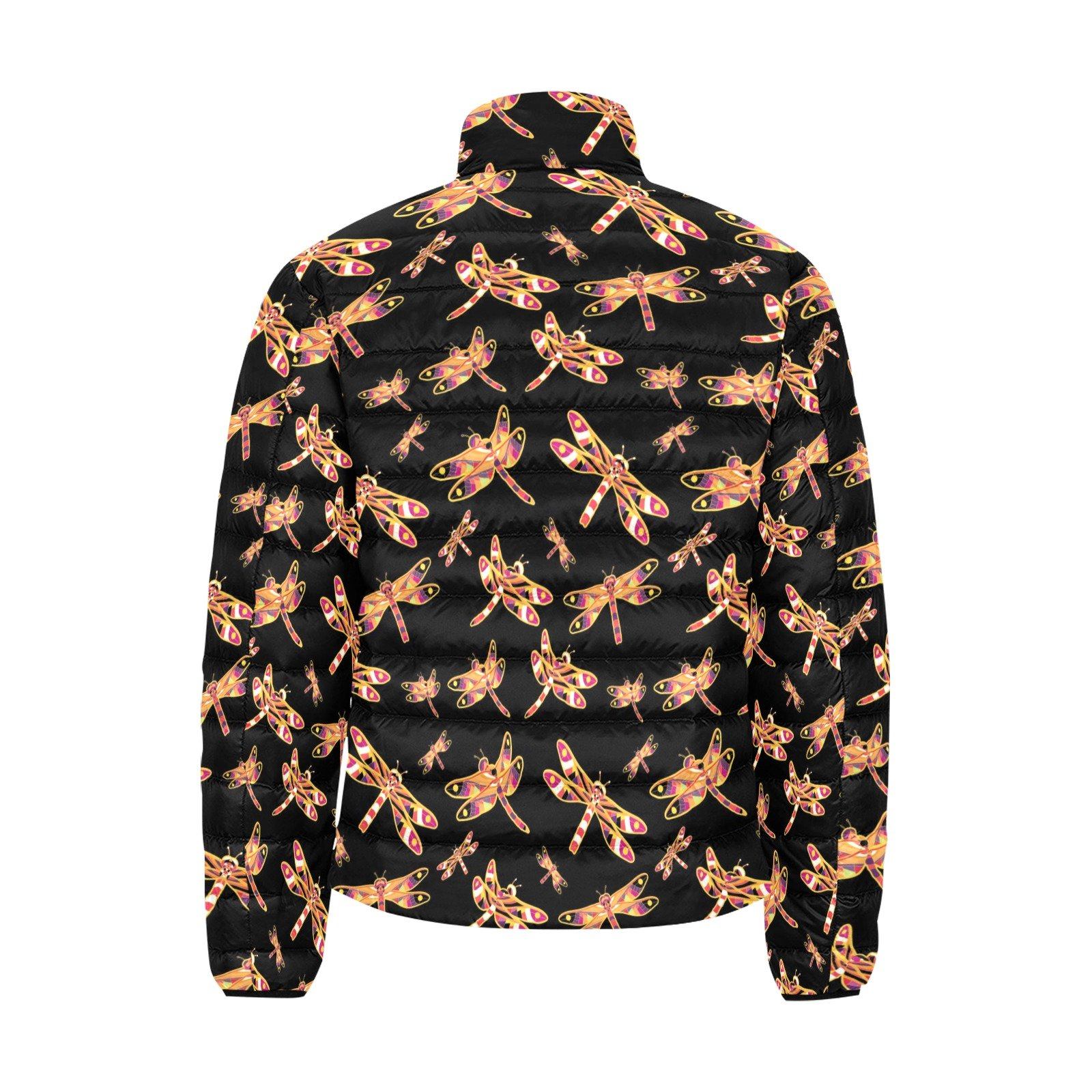 Gathering Yellow Black Men's Stand Collar Padded Jacket (Model H41) Men's Stand Collar Padded Jacket (H41) e-joyer