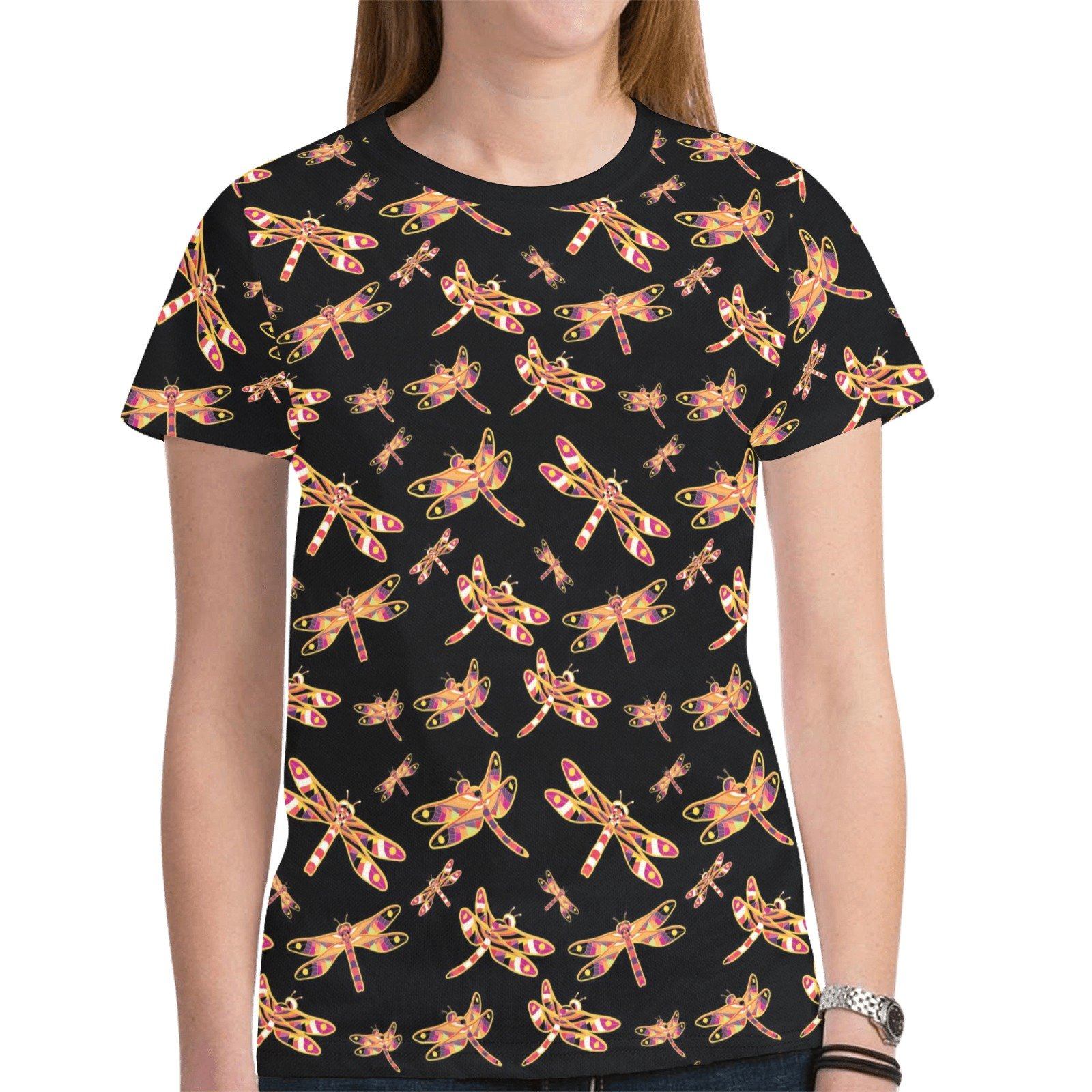 Gathering Yellow Black New All Over Print T-shirt for Women (Model T45) tshirt e-joyer